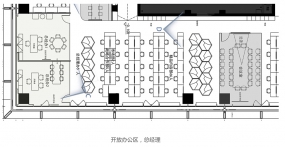 辦公室總經(jīng)理室裝修案例平面圖