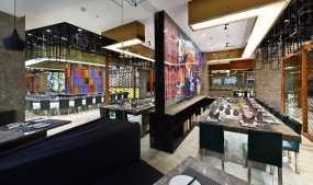 鐵板燒店空間設計布局圖,鐵板燒店空間設計實景圖