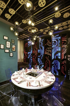 重慶火鍋店裝飾圖片,重慶火鍋店空間設(shè)計效果圖