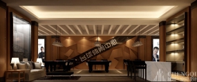 臺(tái)球俱樂部空間裝飾實(shí)景圖,臺(tái)球室裝修設(shè)計(jì)效果圖