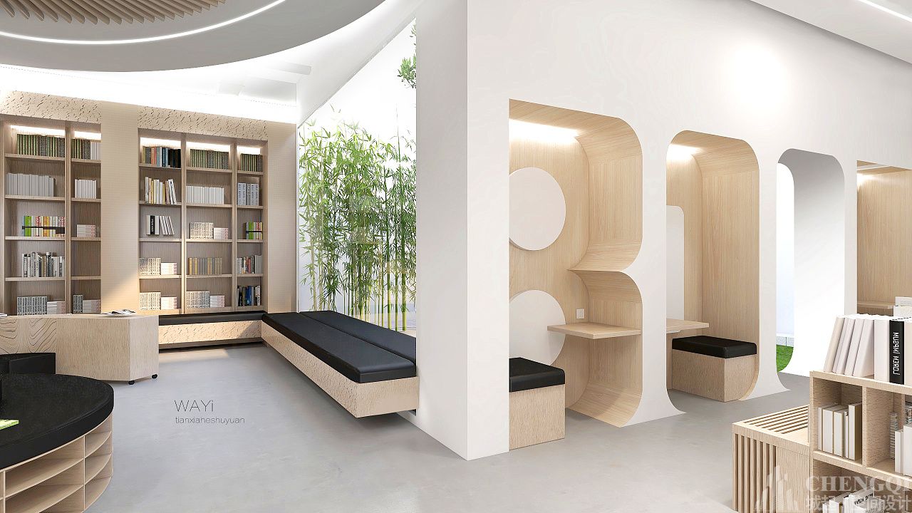 圖書館裝飾圖片,圖書館裝飾實景圖