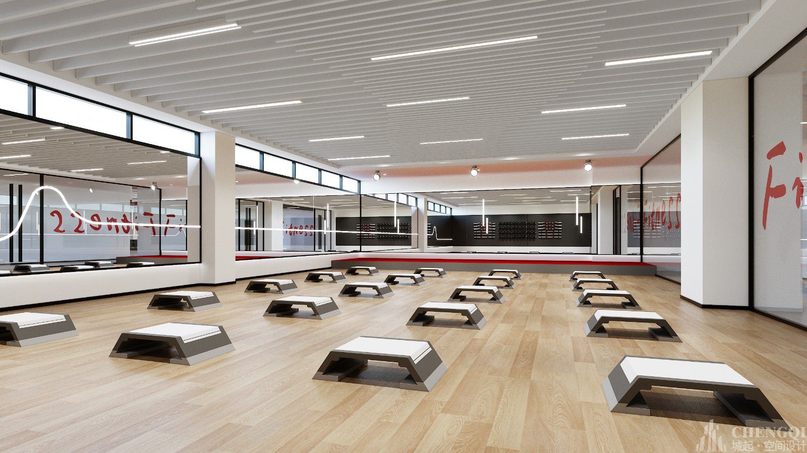 健身俱樂(lè)部空間裝飾案例圖,健身俱樂(lè)部空間裝飾效果圖