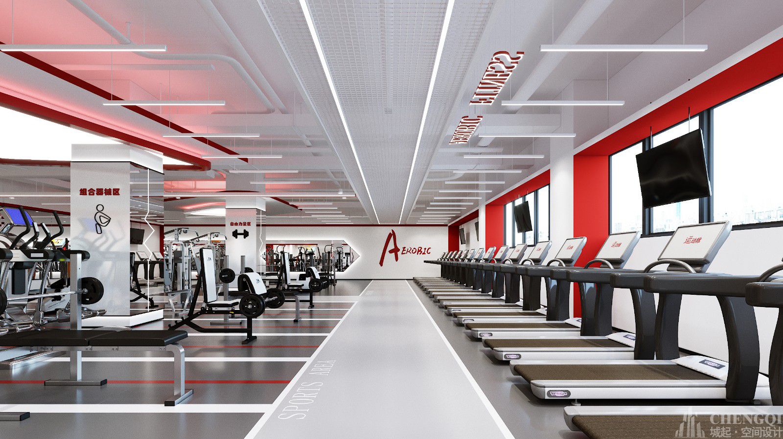 健身俱樂(lè)部裝修設(shè)計(jì)效果圖,健身俱樂(lè)部設(shè)計(jì)實(shí)景圖