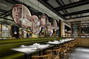 大型湘菜飯店室內(nèi)吊頂設計裝修效果圖片