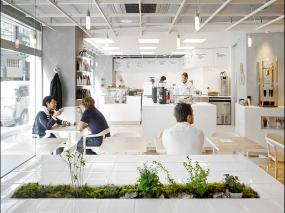 超市奶茶店產品展示柜裝修效果圖