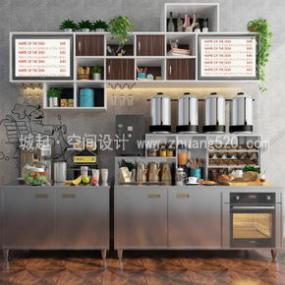 最新簡約風(fēng)格奶茶店設(shè)計裝飾效果圖