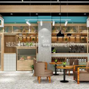 簡(jiǎn)約風(fēng)格奶茶店裝飾設(shè)計(jì)效果圖片