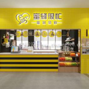 簡(jiǎn)約文雅風(fēng)格奶茶店裝修圖片