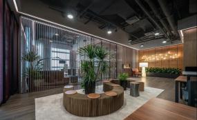 現(xiàn)代辦公室風格員工辦公桌效果圖